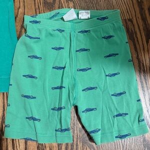 Hanna Andersson Green Shorts with Blue Car Print